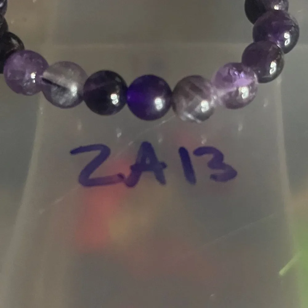 Natural Healing Gems Amethyst Purple Beaded Bracelet
